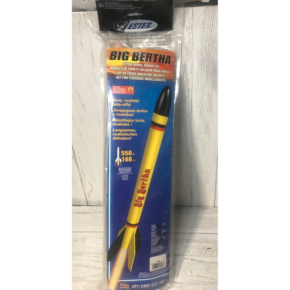 Estes Big Bertha Flying Model Rocket Kit Slow‎ Realistic Take-Offs 550ft NWT
